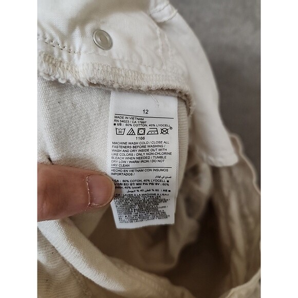 OLD NAVY Baggy Wide-Leg Jeans Womens 12 Ivory Non Stretch Y2K Mid Rise - Picture 10 of 11